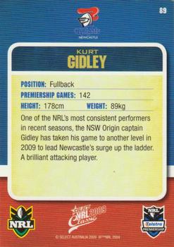 2009 Select Classic #89 Kurt Gidley Back
